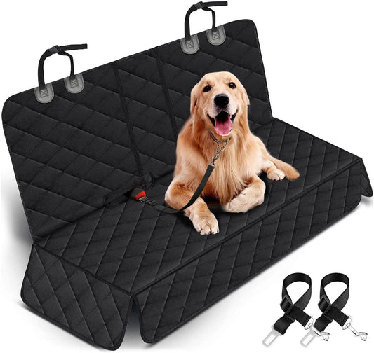 Dog Car Seat Cover, Back Seat Cover  for Dogs Pet Car Seat Protector Waterproof Bench Car Seat Cover, Non-Slip Reat Seat Cover Fits Middle Armrest for Most Cars Trucks Suvs - Black